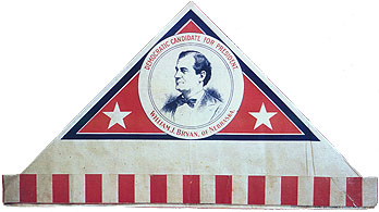 William Jennings Bryan paper hat, 1896.