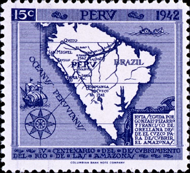 Map of South America, 1542